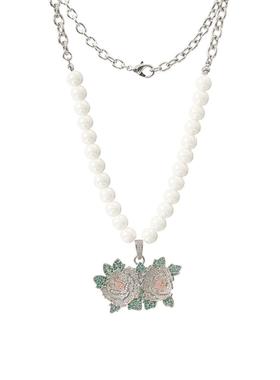 文和友 芙蓉花项链 珍珠复古满钻电镀小众设计项链男女2022精品