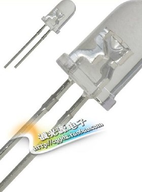 5MM白发蓝光色灯短脚F5DIPLED发光二极管超亮灯珠1000个