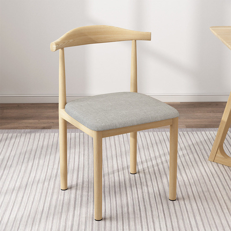 餐椅靠背凳子家用北欧学生学习书桌椅现代简约餐厅椅子铁艺牛角椅