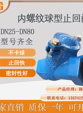 DN25DN32DN40DN50DN65DN80口径螺纹球形止回阀 丝扣Y型滚球止回阀