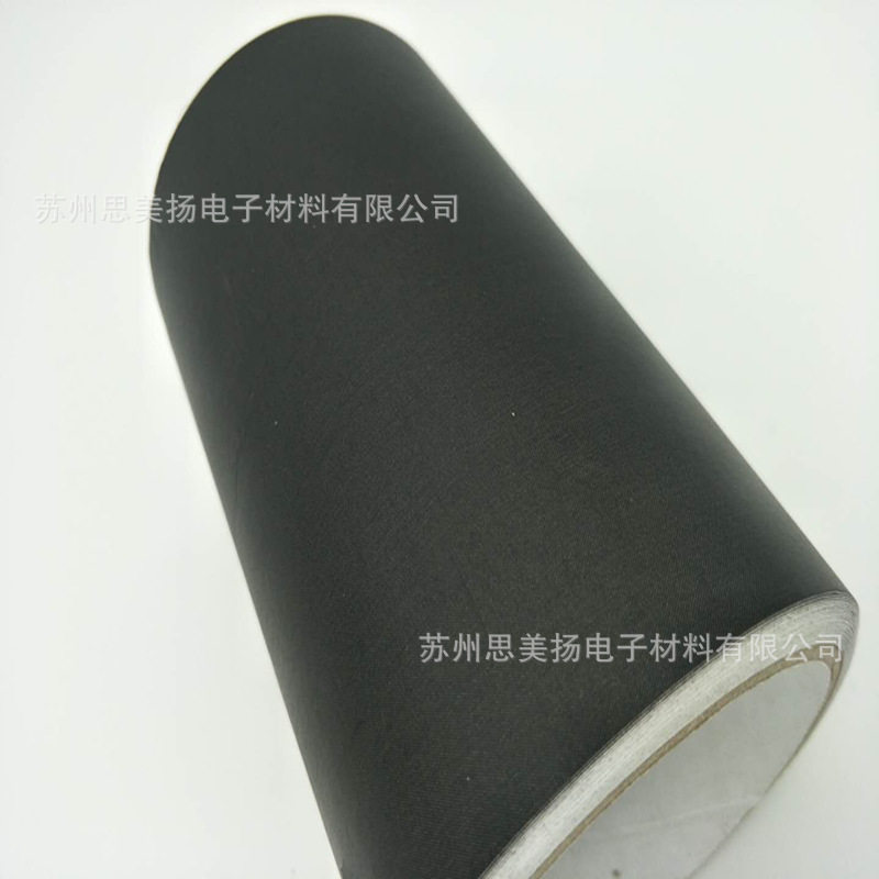苏州生产耐高温黑色导电布胶带 表面镀高性能炭黑不掉色/加工沖形