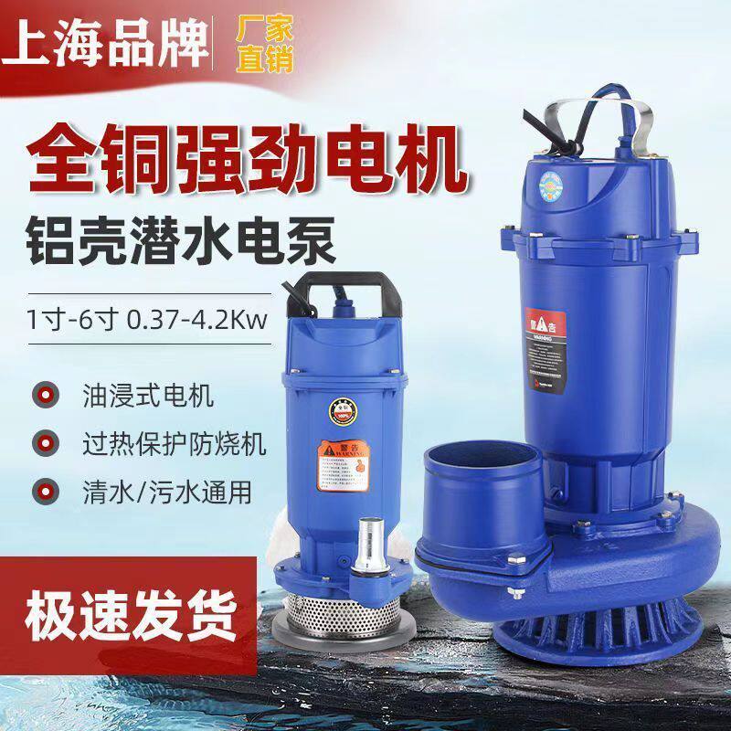 上海人民款220v潜水泵水泵清水泵农用灌溉家用扬程流量抽水抽水泵