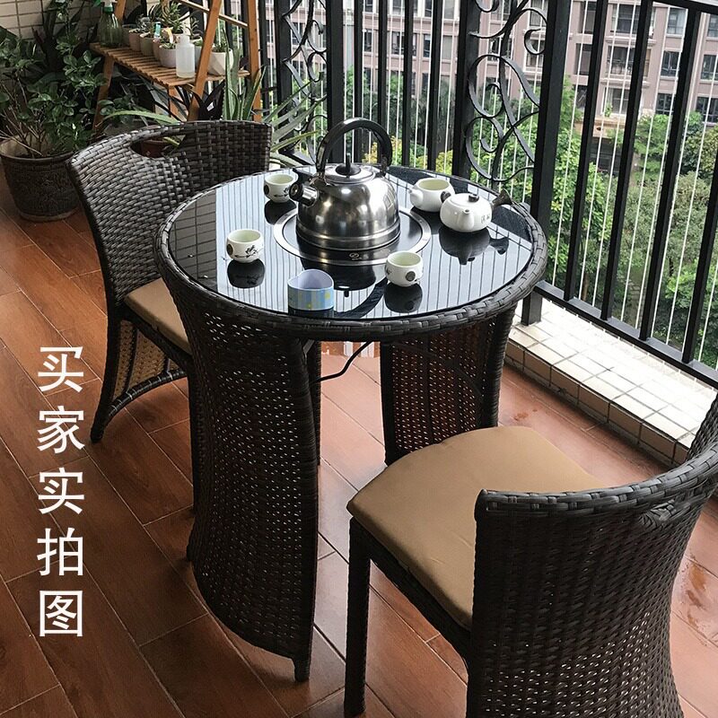 德国2026新款藤椅户外休闲桌椅室外阳台桌椅三件套滕椅沙发阳