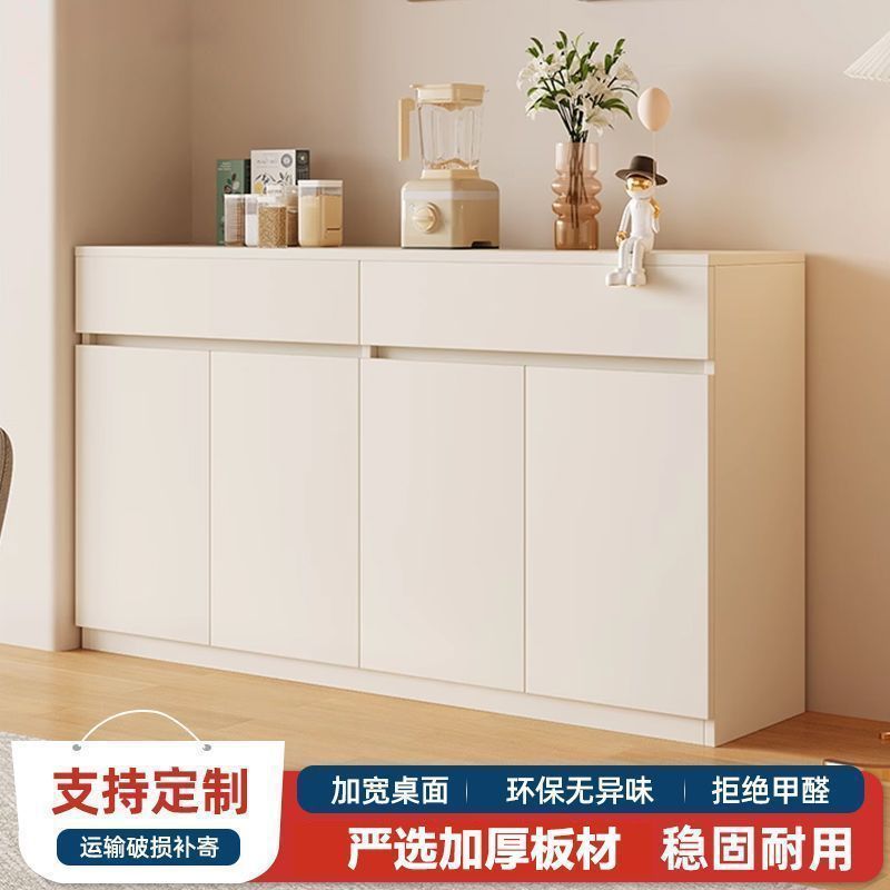 特价餐边柜靠墙一体置物柜厨房橱柜碗柜家用阳台奶油风客厅茶水柜