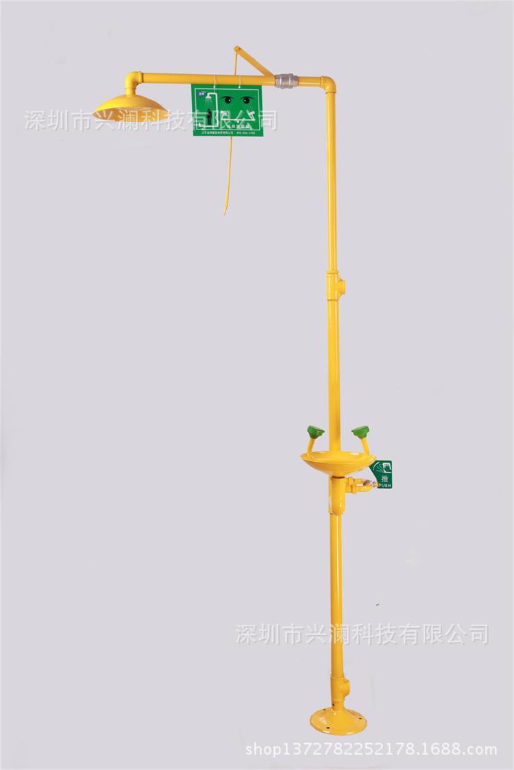 304不锈钢喷ABS复合式洗眼器 喷淋双口洗眼器XL6611B验厂洗眼器