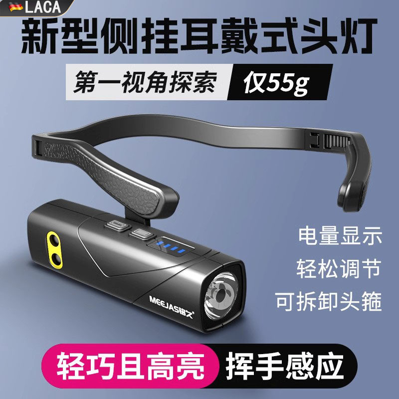 德国新款头灯强光充电超亮战术强光头灯人体工学设计自由调节头灯