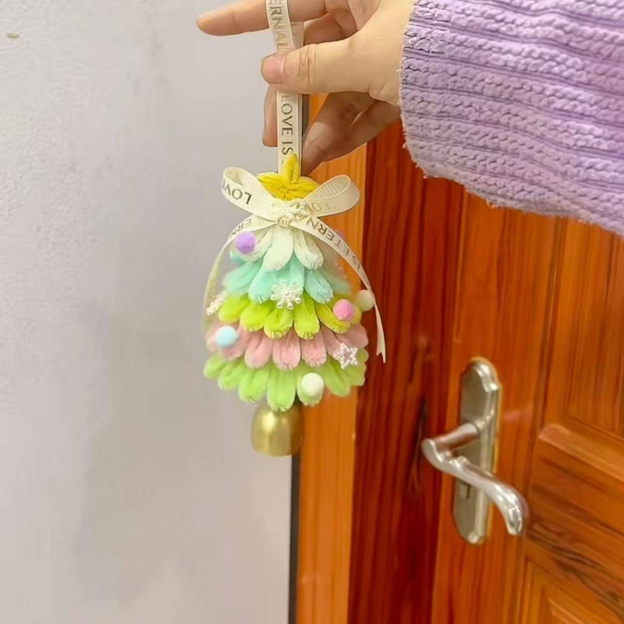 闪闪冰雪圣诞树挂件手工diy冰蓝雪花圣诞树材料包送女友同学闺蜜