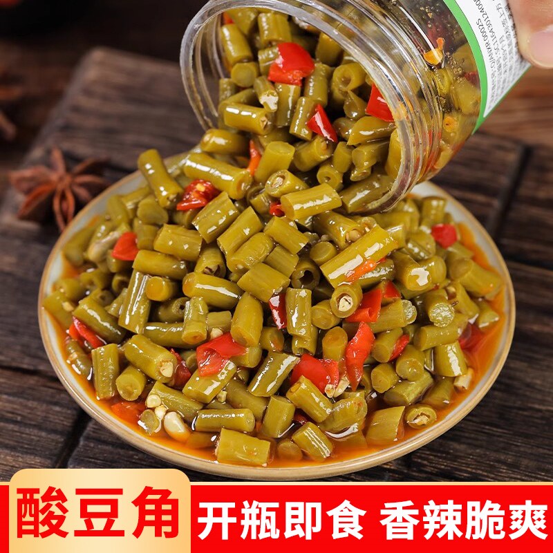 湖南特产正宗酸豆角下饭菜即食咸菜开味酸豇豆瓶装泡菜食品外婆菜