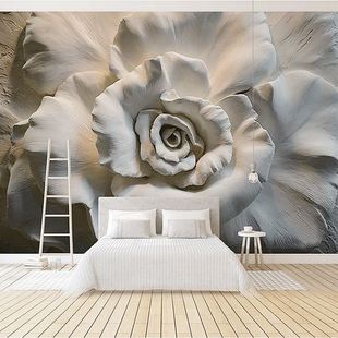 18D立体浮雕墙纸客厅电视背景墙壁纸定做卧室沙发装饰墙布壁布画