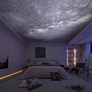 梦幻星空顶天花板卧室房间壁纸欧式 饰简约月球墙纸墙布 浪漫主题装