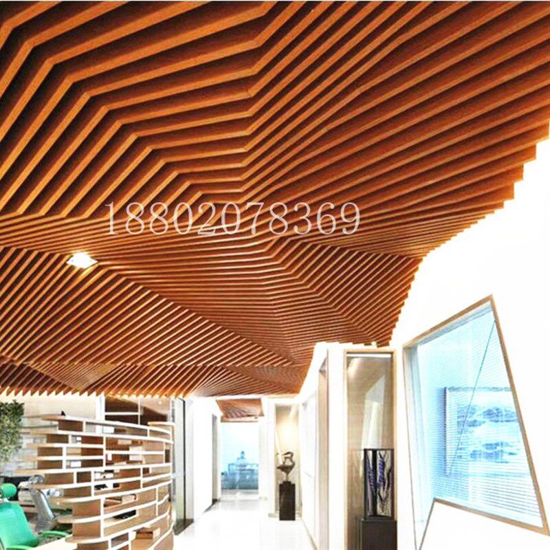 展览馆装饰铝条天花,U形铝方通吊顶,40*100型材木纹铝方通 订做