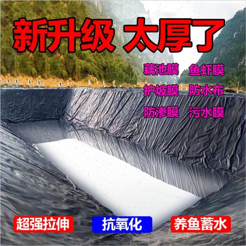 鱼塘防渗膜料鱼池养殖防水布蓄水池加厚黑色防水膜土工膜