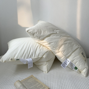 枕芯助睡眠整头 原生态无荧光原棉一对家用蓬松酒店枕头宿舍单个装