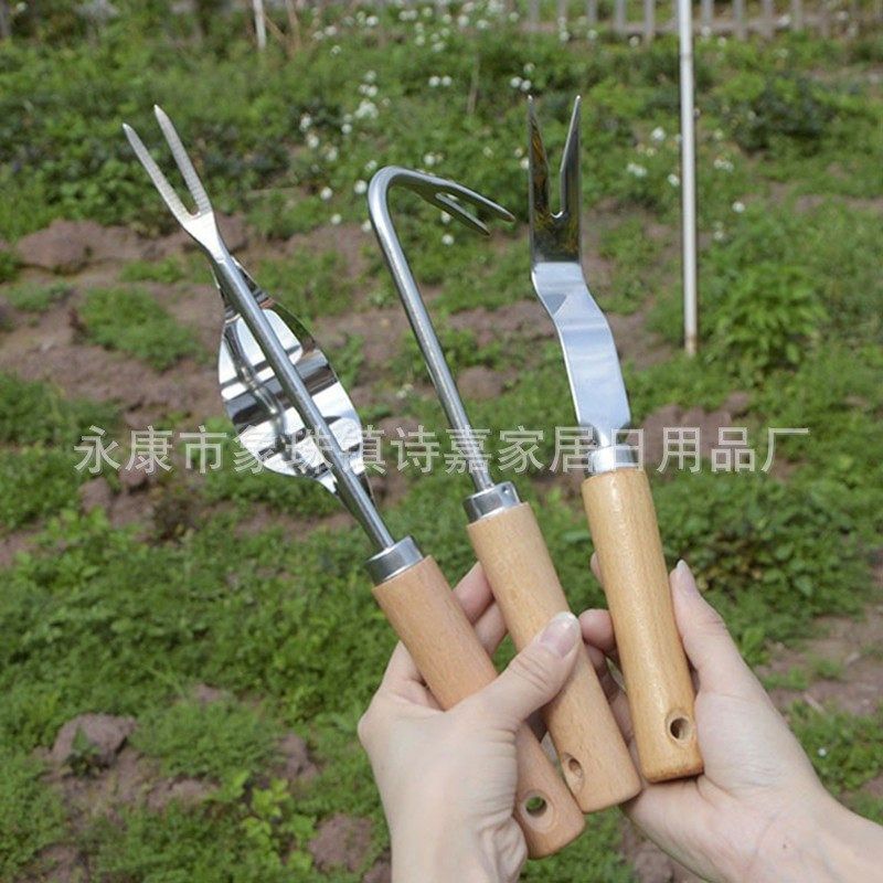 不锈钢园艺除草器拔草器挖野菜器松土器园林小铲子勾草器除草工具