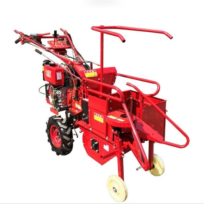 186柴油手推玉米收获机 单行苞米收割机带差速器可自由转向掰玉米