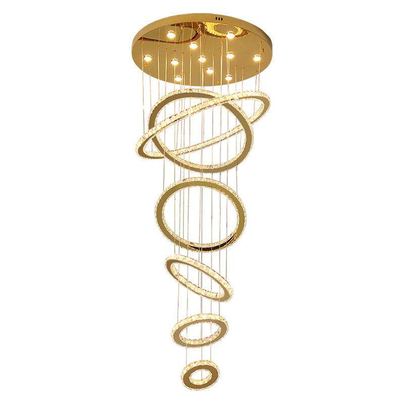 公寓楼梯长吊灯现代简约客厅水晶灯挑空高层灯具轻奢复式楼大厅灯,家装灯饰光源,智能吊灯,淘宝优惠券,粉丝福利购,淘宝优惠卷