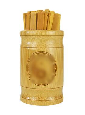 六十四卦签学习工具双面雕刻竹筒竹签详解图卡书