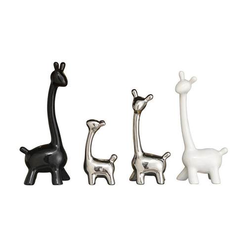 现代轻奢玄关小鹿一家四口摆件工艺品高级感客厅电视柜酒柜装饰品