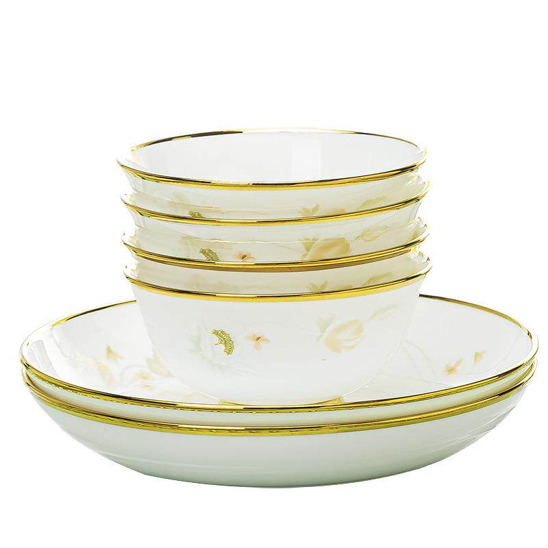 骨瓷餐具碗碟勺套装景德镇陶瓷餐具家用碗筷盘子外贸公司礼品