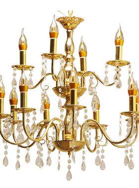 外销新款婚庆仪式亭吊灯场地布置装饰灯具新款铁艺金色多层吊灯