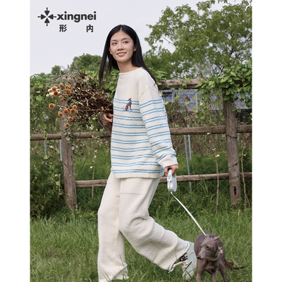 形内半边绒女士睡衣套装