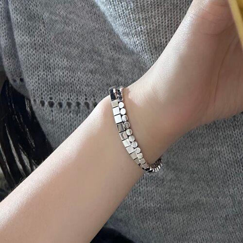 纯银简约方块手链冷淡风高级感