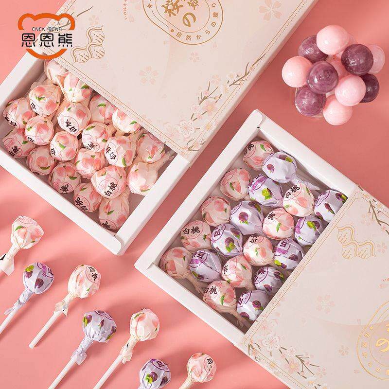 情人节高颜值网红棒棒糖白桃葡萄味礼盒装花束少女心送女朋友礼物