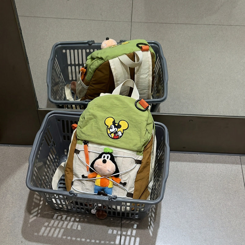 卡通米奇双肩包女学生可爱毛绒玩偶背包休闲旅行书包轻便时尚款