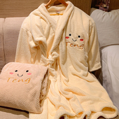 可爱吸水速干浴袍女家用可穿可裹式 浴巾睡袍大人洗澡浴衣浴裙新款