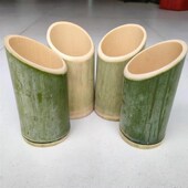 斜切斜口新鲜竹筒竹水杯酒杯笔筒插花鲜竹筒竹制品竹工艺品装 饰品