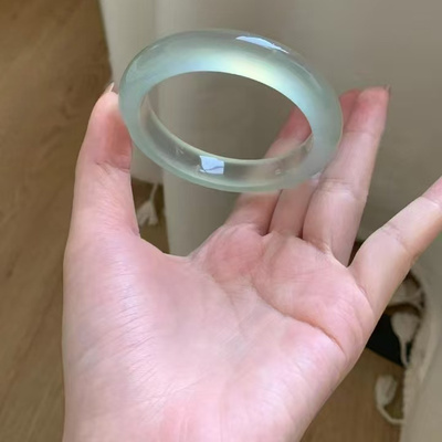 天然水沫玉冰透天青冻葡萄肉石英岩玉石手镯高冰种平安玉镯手镯