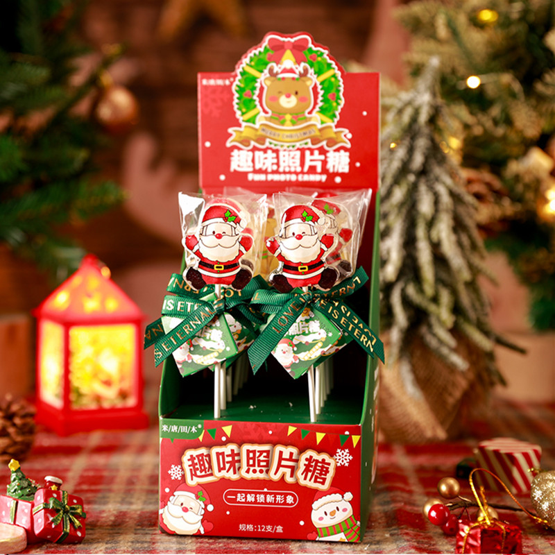 圣诞节创意照片异形棒棒糖老人雪人麋鹿造型糖果新年节日零食礼物