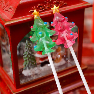 圣诞节糖果4D星愿树手工棒棒糖卡通圣诞树造型平安夜送朋友小零食