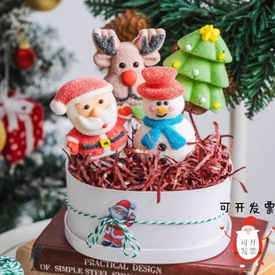 圣诞节创意棉花糖老人雪人麋鹿造型糖果网红爆款 儿童圣诞分享零食