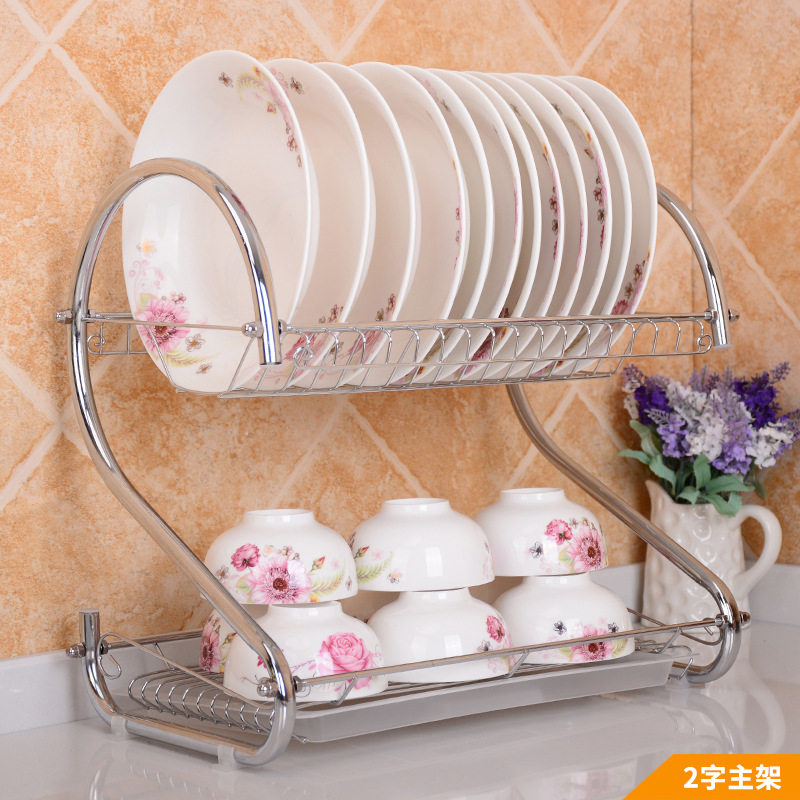 台面双层不锈钢沥干碗q碟多功能沥水厨房碗筷置物架家用汲水晾碗,厨房/烹饪用具,厨房置物架/置物柜/角架,淘宝优惠券,粉丝福利购,淘宝优惠卷