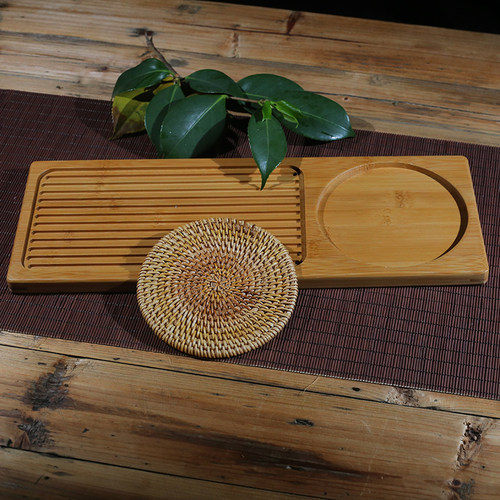 家用功夫茶d具配件实木茶盘日式干泡台迷你长方形竹茶海茶台 包邮