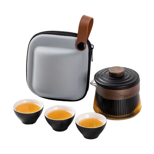 玻璃旅行茶具便携式快客杯个人专用随身包M套装户外功夫茶杯泡茶