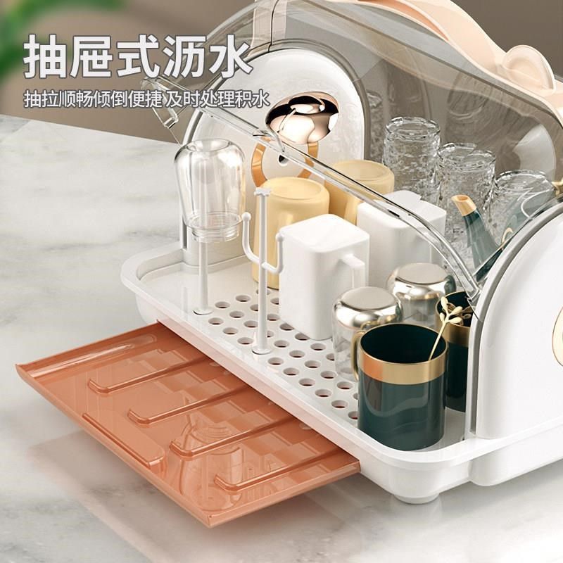 防尘玻璃杯e茶杯红酒杯托盘茶盘沥水杯架子水杯桌面杯子收纳置物