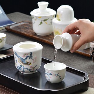 唐山骨瓷酒具家用二m两白酒温酒器烫酒热酒壶暖酒器黄酒骨瓷酒杯