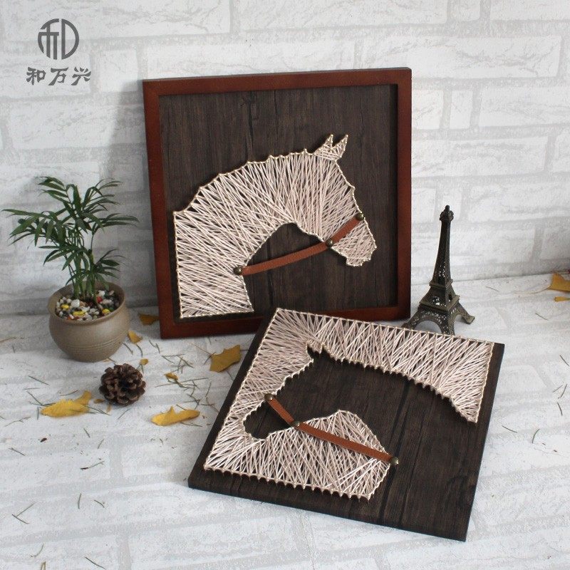 信马由缰钉子绕线画纱线画成品立体弦丝装饰画手工Rdiy材料包礼物,家居饰品,现代装饰画,淘宝优惠券,粉丝福利购,淘宝优惠卷