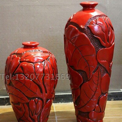 中式复古家居装饰品落地大花瓶花D影花插摆件结婚礼物 佳人如期