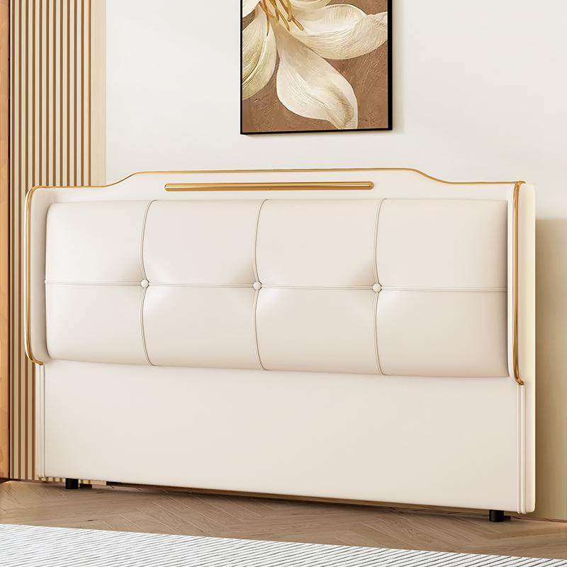 新款实木落地床头软包