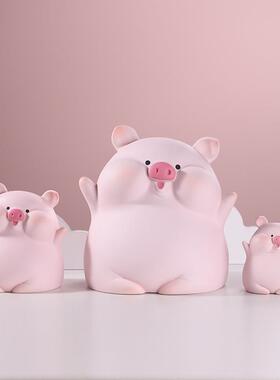 猪囡囡大号存钱罐桌面客厅家居装饰小摆件儿童生日礼物树脂工艺品