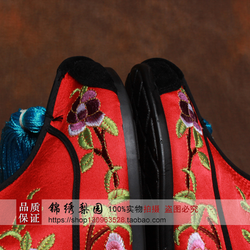 现货速发戏曲彩鞋快靴戏剧用品打鞋京剧越剧武旦靴战靴平底彩快穆