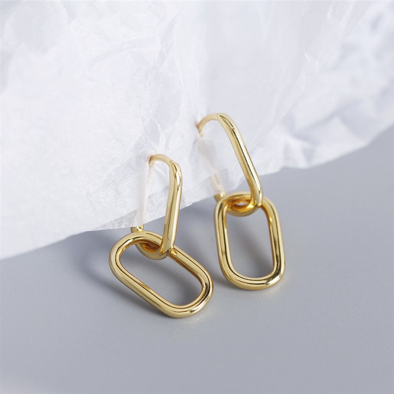现货Aut 25 Sterlig Sier Geotr Oval Hoop rrigs F