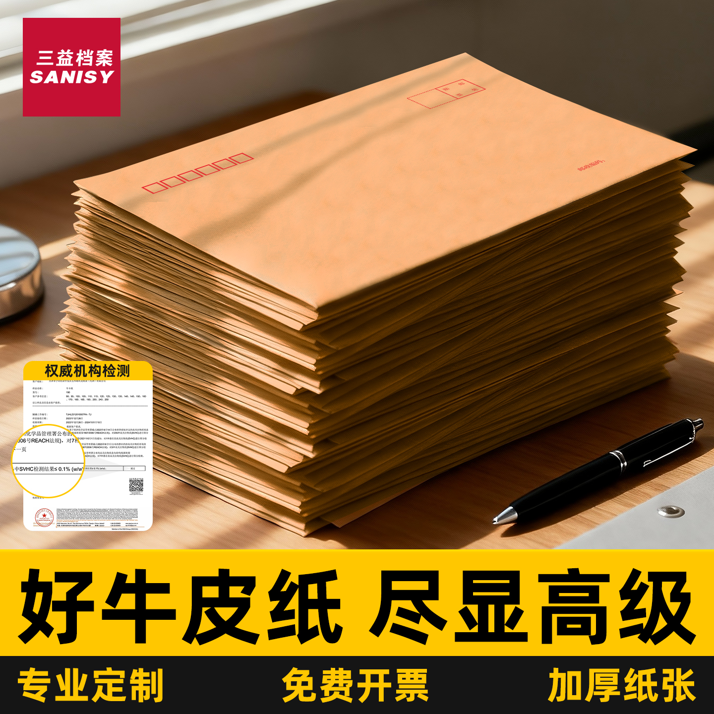 加厚黄色牛皮纸信封信纸批发增值税专用票据信封袋定做订制复古工资收纳袋订做a4大小号可邮寄可定制印刷logo