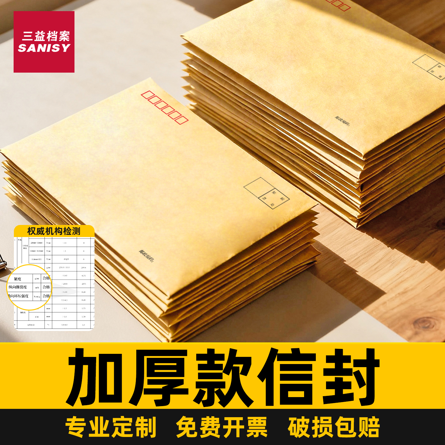 500个牛皮纸信封加厚信封袋信封信纸增票增值税发票袋专用A4大信封票据黄色简约5号工资袋批发可定制印刷logo