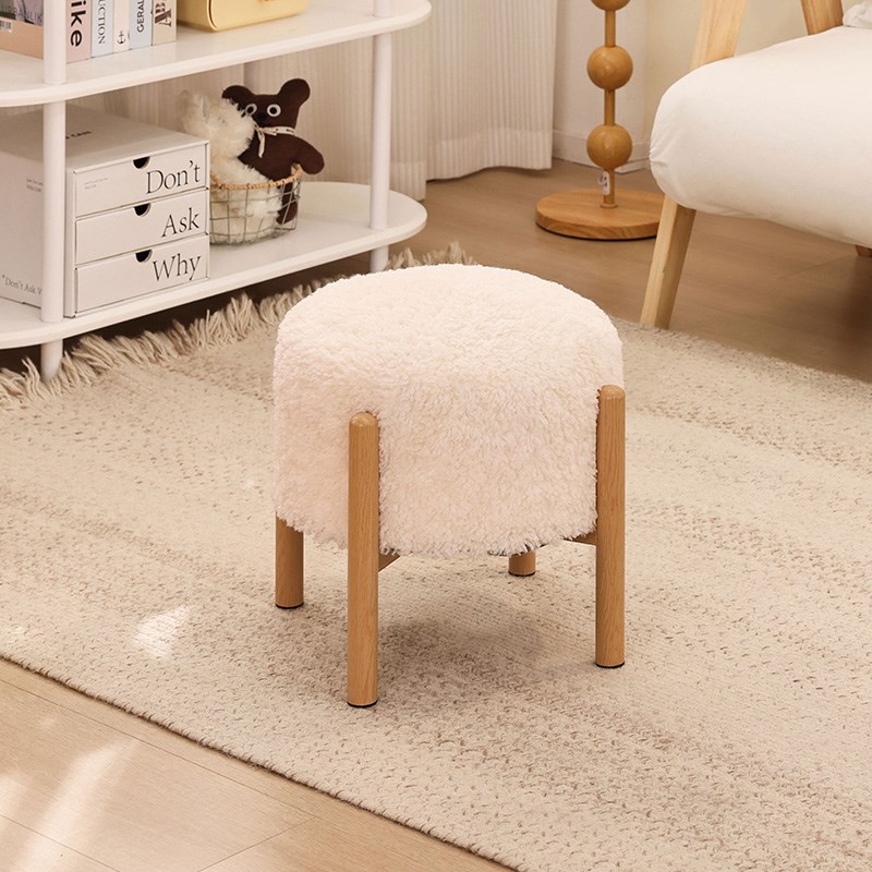 客厅小凳子家用沙发凳脚凳茶几矮凳D高级感奶油风坐凳板凳坐墩脚