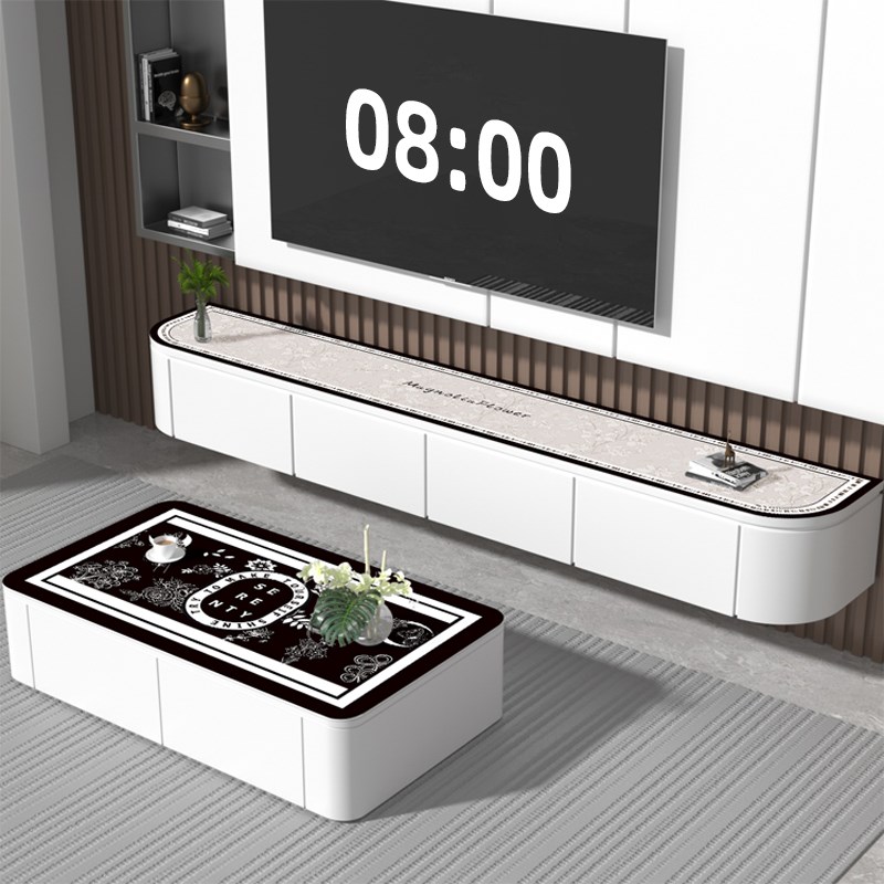 轻奢高级感电视柜台面保护垫202B4新款边柜防水垫玄关长条桌布装