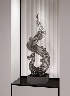 轻奢风生水起玄关k摆件客厅电视柜细长高壁龛装饰乔迁新居礼物落